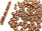 100 Vintage Copper Coated Acrylic Fluted Flower 6 5mm  Saucer Spacer Beads D41