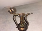 Vintage Middle Eastern Copper Brass Dallah Coffee Pot Etched Floral Ewer