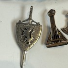 Vintage Antique Lot Of Pins Bat Wing Lion Crest Mandolin Guitar Sword Filligree