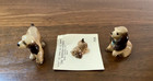 Hagen Renaker Miniature Porcelain Cocker Spaniel Dogs Set  3  Pc Card - Mint