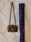 Antique Victorian Coin Purse With Glass Covered Portrait Medallion And Ornate   