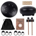 Rain Drum For Outside Garden steel Tongue Drum 6 Inches 11 Notes Musical  black 