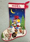 Vintage Sunset Needlepoint   Our Snowman   Completed Christmas Stocking   6022 