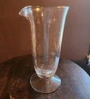 Antique Glass Etched Glass Footed Apothecary Medical  Measuring Beaker Barware