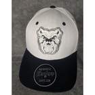 Zephyr Authentic Bulldog Embroidered Baseball Cap White Navy Flex Fit Size L