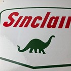 Vintage Sinclair Gasoline Porcelain - Service Station Gas Pump Plate Ad Sign