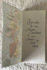 Unused Christmas Shiny Brite Ornaments String Vintage Paper Greeting Card 1950s