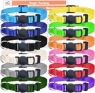 Assorted Colors Reflective Puppy Collars Set Of 12 - Adjustable For Small Breeds