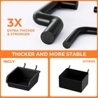 220pcs Extra Thick 1 4  Pegboard Accessories Organizer Kit  Heavy Duty Black Peg