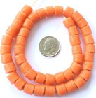  54 Ghana Handmade Recycled Glass  Opaque Orange African Trade Beads