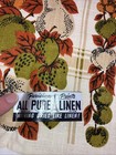 Vintage Fall Parisian Prints Tea Or Dish Towel Pure Linen Unused
