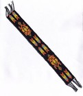 New Handmade Beaded Native Style Black  Turtle Applique Craft Strip 1 25x10 Inch