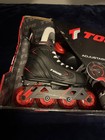 Tour Q-91 Kids  Adjustable Inline Roller Hockey Skates Black Red Size 13-3y