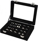 Jewelry Box Rings Organizer Tray 7 Slots Velvet Jewelry Earring Storage Box W   