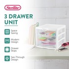 Sterilite 3 Clear Drawer Desktop Storage Unit Home Tabletop Organizer  4 Pack