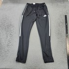 Adidas Tracksuit Kids L Black Gray Aeroready 3 Stripe Jacket Pants Athletic