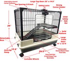 2-tiers Indoor Guinea Pig Rabbit Bunny Ferret Kitten Rolling Cage Hutch House