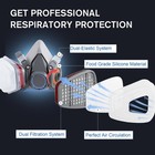 7in1 Half Face Gas Mask Facepiece Chemical Spray Painting Safety 6200 Respirator