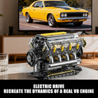 V8 Engine Model Kit That Runs  Visible Mini Car Motor Building Blocks Set For Ad