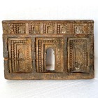 Small Antique Indian Carved Teak Architectural Window Votive Panel Frame C  1880