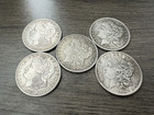 Morgan Dollars 1878-1893 Cc Lot Of 5 Uncirculated Mixed Dates Au bu Coins-us