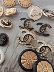 Lot Of 18 22mm Designer Button Pearl Chanel Button Replacement Gold Tone 