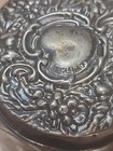 Antique Repousse Sterling Silver   Glass Vanity Jar Pill Ring Trinket Box