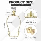 2 Set 5 Inch Lamp Harp Kit With 1 Inch Height Solid Brass Finial Gold