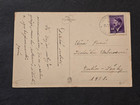 Ww2 Nazi German Third Reich Occupied Czech Postcard Flowers W Adolf Hitler Stamp