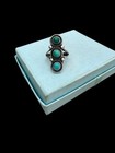 Vintage Southwest Sterling Triple Turquoise Snake Eyes Ring Size 5 