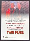 2019 Twin Peaks Dual Autograph Gary Hershberger Dana Ashbrook Auto