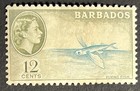 Travelstamps  1953 Barbados Stamp Scott  242 - 12c Qeii   Flying Fish - Mnh Og