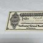 1909 Farmer s   Merchant s Bank Check  20349 Continental National Bank  Kg Jd