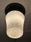 Rewired Antique Vtg Arts   Crafts Deco Tudor Flush Mount Ceiling Light 1920s 30s