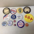 Vtg Pinback Button Lot Political Union Rotary Promotional Advertising Pin Badges