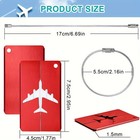 5 Pack Aluminum Bag Tags Suitcase Label Name Id Card Travel Accessory