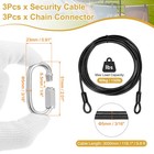 3set 3 16  Dia 9 8ft Security Steel Cable With Loops Black   Quick Links