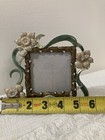 Enameled  Daffodils  Rhinestones   Picture Frame 5 x 5 