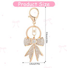 Gold Bow Keychain Rhinestone Bag Charms For Handbags Shiny Purse Charms Cute Key