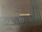Vintage Photo Album Brown    leather    Bound With Used Intact Pages - No Photos