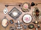 Vintage - Now 25 Piece Victorian Style Pendants Pins Craft Jewelry Making Lot 13