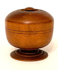 1937 Finely Turned Hardwood That Is Flawless In Its Exicution  Trinket Box  3  T