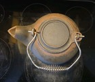 Cast Iron Tea Kettle  30 s Antique  Swing Lid  Bird Spout  Wood Stove Humidifier