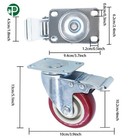 4 Pack 4  Wheels Heavy Duty Caster Set All Swivel All Brake Casters Non Skid