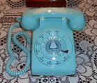 Excellent Vintage Western Electric Aqua Blue Classic Rotary Dial Desk Phone Wks 