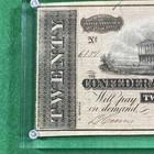 1864 Confederate States Of America  20 Twenty Dollar Note    as Is    
