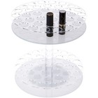 Plymor Clear white Acrylic Revolving Display For 72 Lipstick Tubes  9 75 h X 9 w