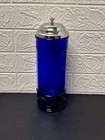 Vintage Colbalt Blue Barbicide Disinfectant Glass Barber Jar