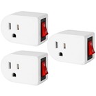 Grounded Outlet With On Off Switch  3 Pack   Single Power Adapter Outlet 15a 187