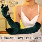 Long Opera Gloves 1920s Flapper Gloves Stretchy Elbow Velvet Gloves Evening B   